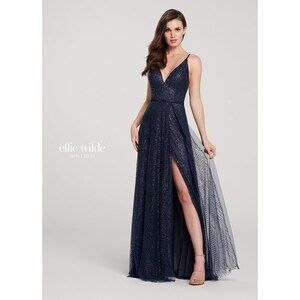Ellie Wilde Glitter Grad Dress EW119001 Charcoal